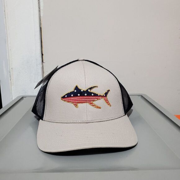 Avid Tuna Mericana Trucker Hat / Cap Adjustable Snapback MH32006 Gray/Navy Blue - Picture 3 of 10